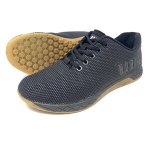 NOBULL Womens Sz 8.5 M Trainers Shoes Black Gum Sole Sneaker Lace up Superfabric